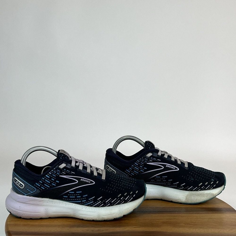 Womens Brooks Glycerin 20 Navy Blue Athletic Running Sneakers Shoes Size 8.5 B