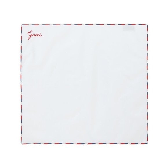 NWT Authentic Gucci White GG Scarf Monogram Bridal Logo Handkerchief