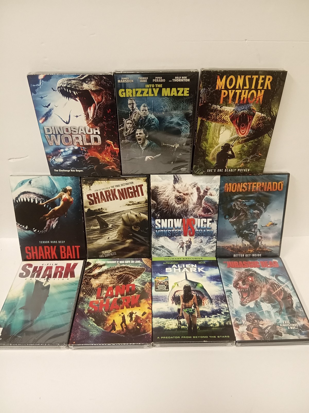 Shark Monster Dinosaur Horror Movie Lot of 11 DVD's Sealed Monsternado