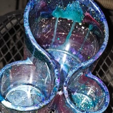 Epoxy makeup brush holder