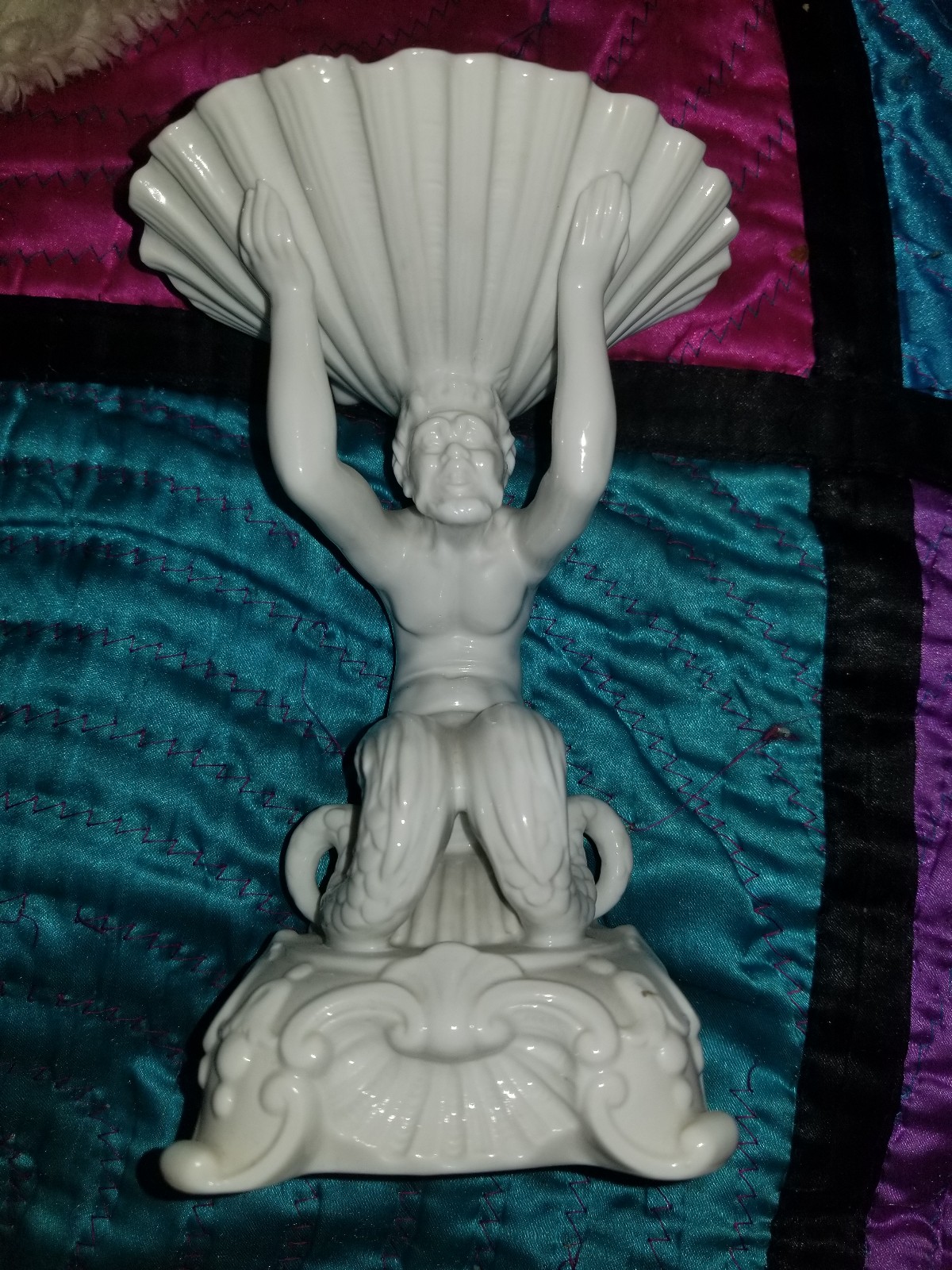 Antique Capodimonte Ginori Porcelain Merman pin tray