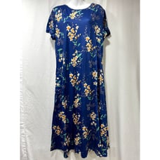 Midnight Garden Button Front Rayon Dress Size L NEW