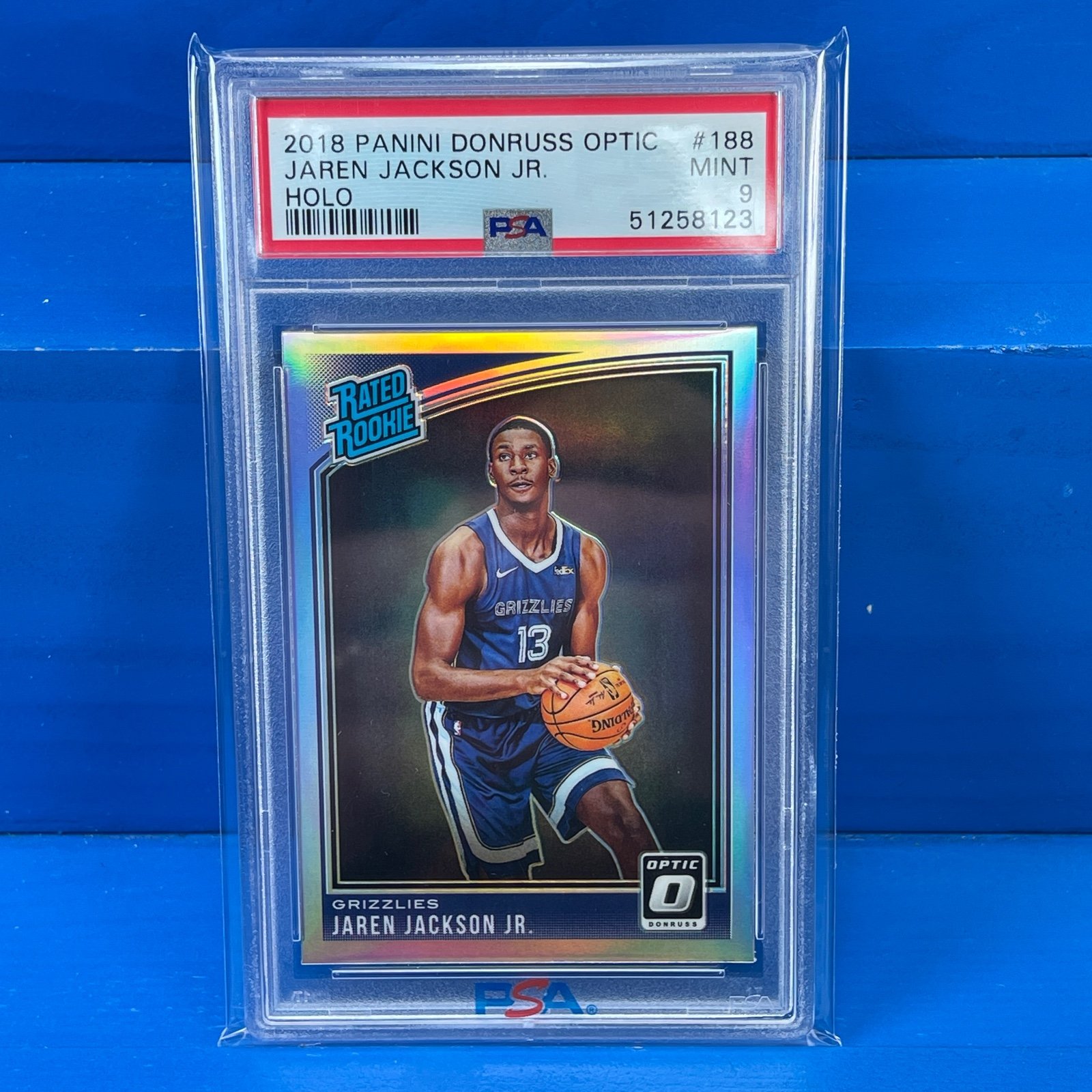 JAREN JACKSON JR 2018 Donruss Optic HOLO Rookie RC Card PSA MINT 9 Grizzlies