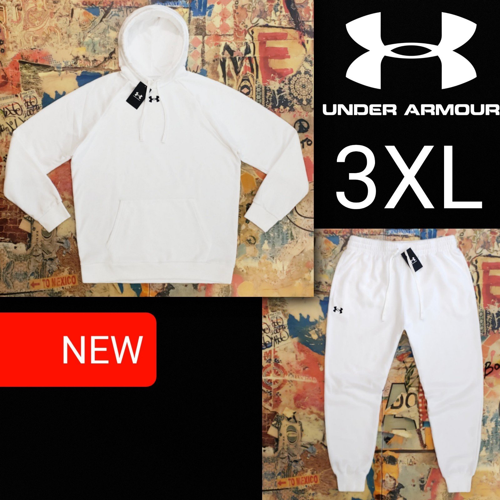 SET: 125 New Under Armour Mens Fleece Hoodie + Joggers! 3XL