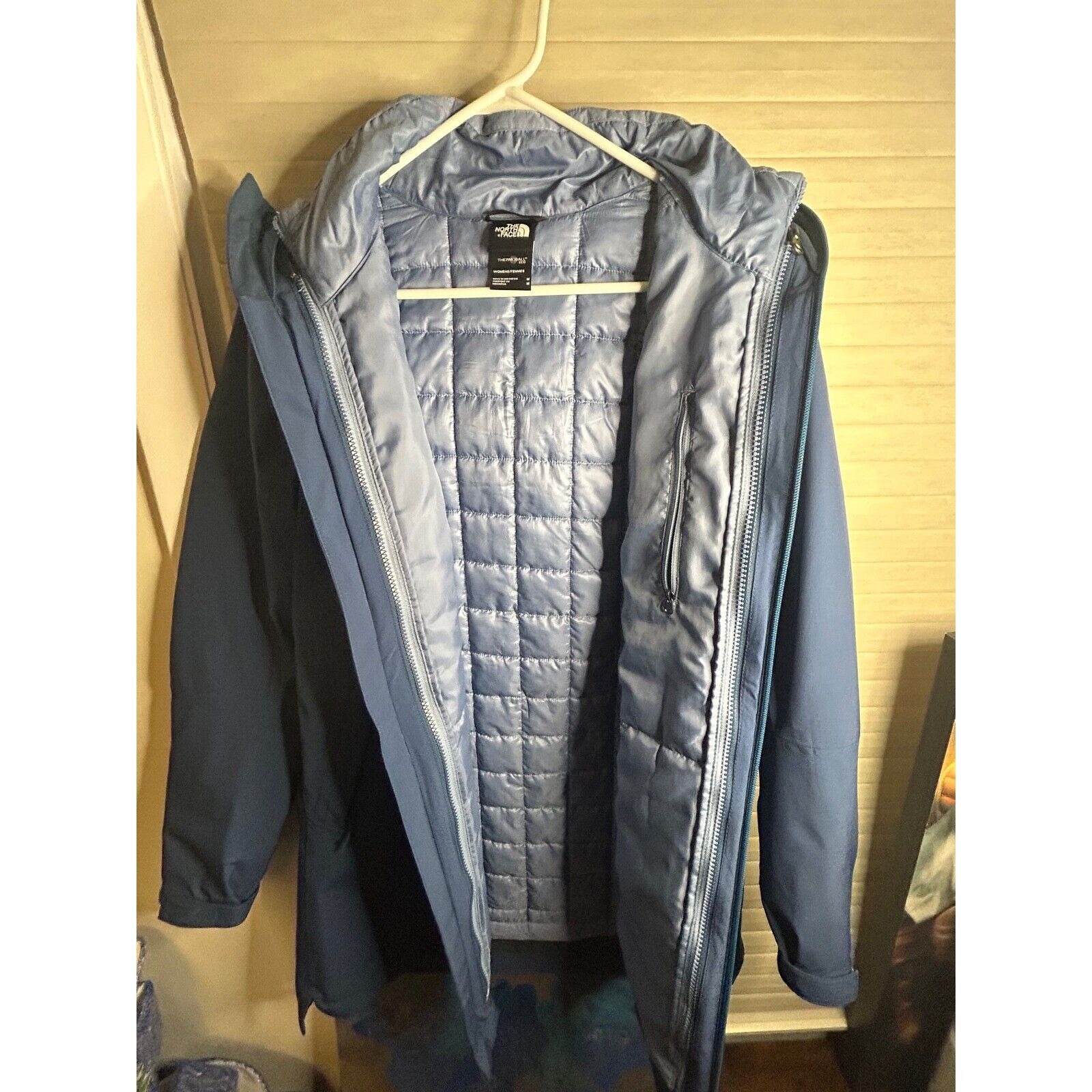The North Face Thermoball Eco Insulated Hooded Jacket Blue Womens M