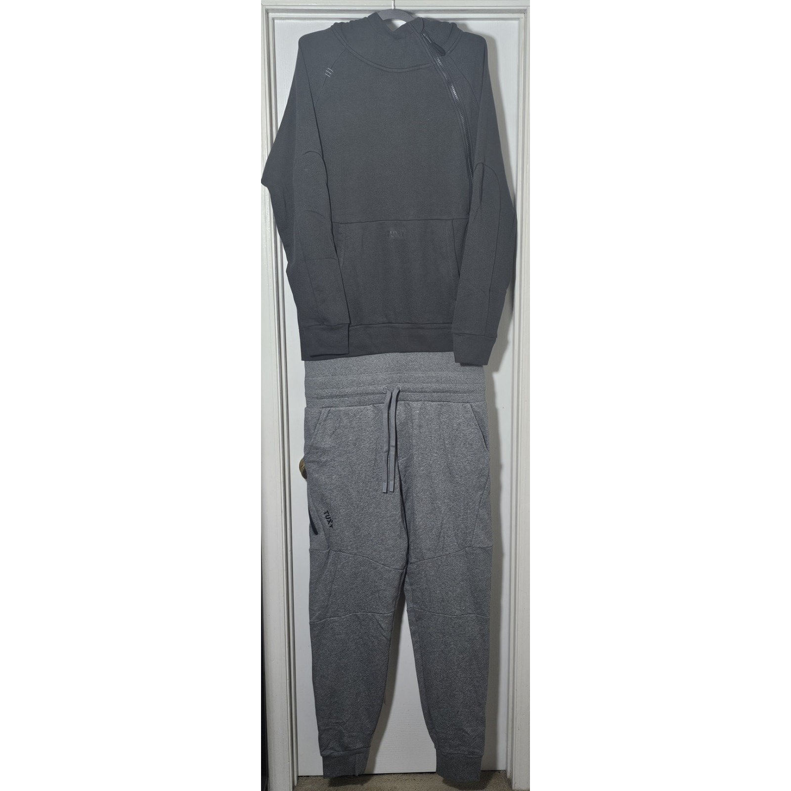The Tuxy Suit One Piece Loungewear Hoodie Pants, Gray/Black, Men's Size XL