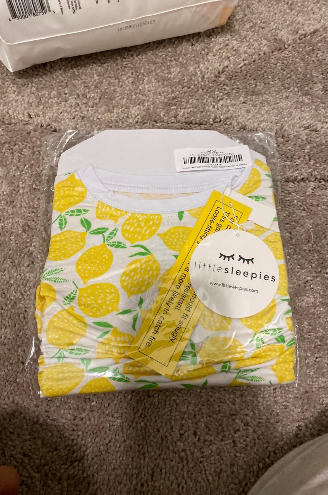 Little sleepies lemon toddler PJs