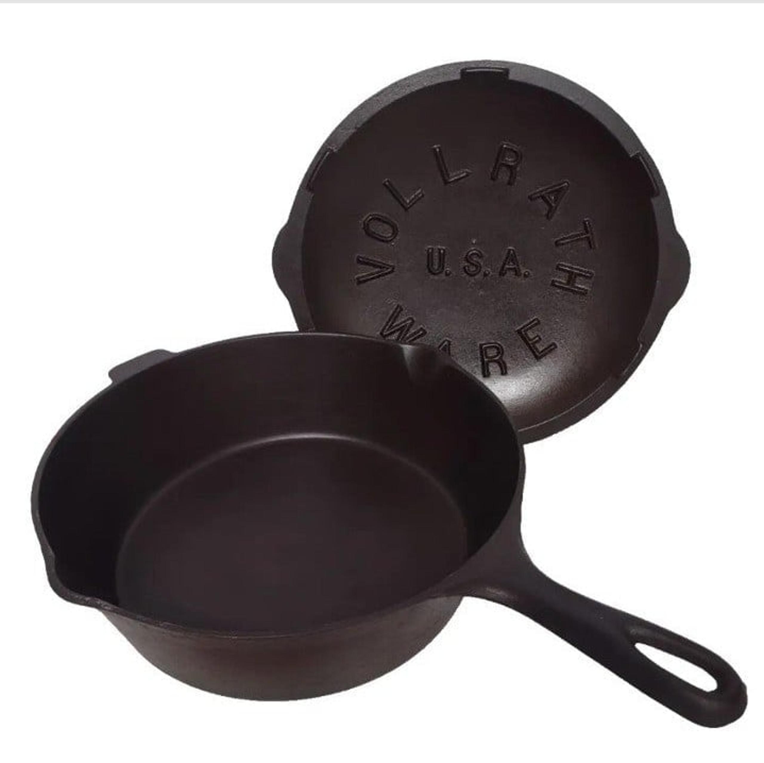 Vollrath #8 Cast Iron Chicken Fryer With Lid Clean Seasoned 10.875" x 3.25" USA