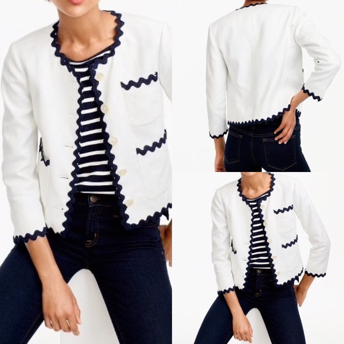J.Crew Jacket With Rickrack Trim