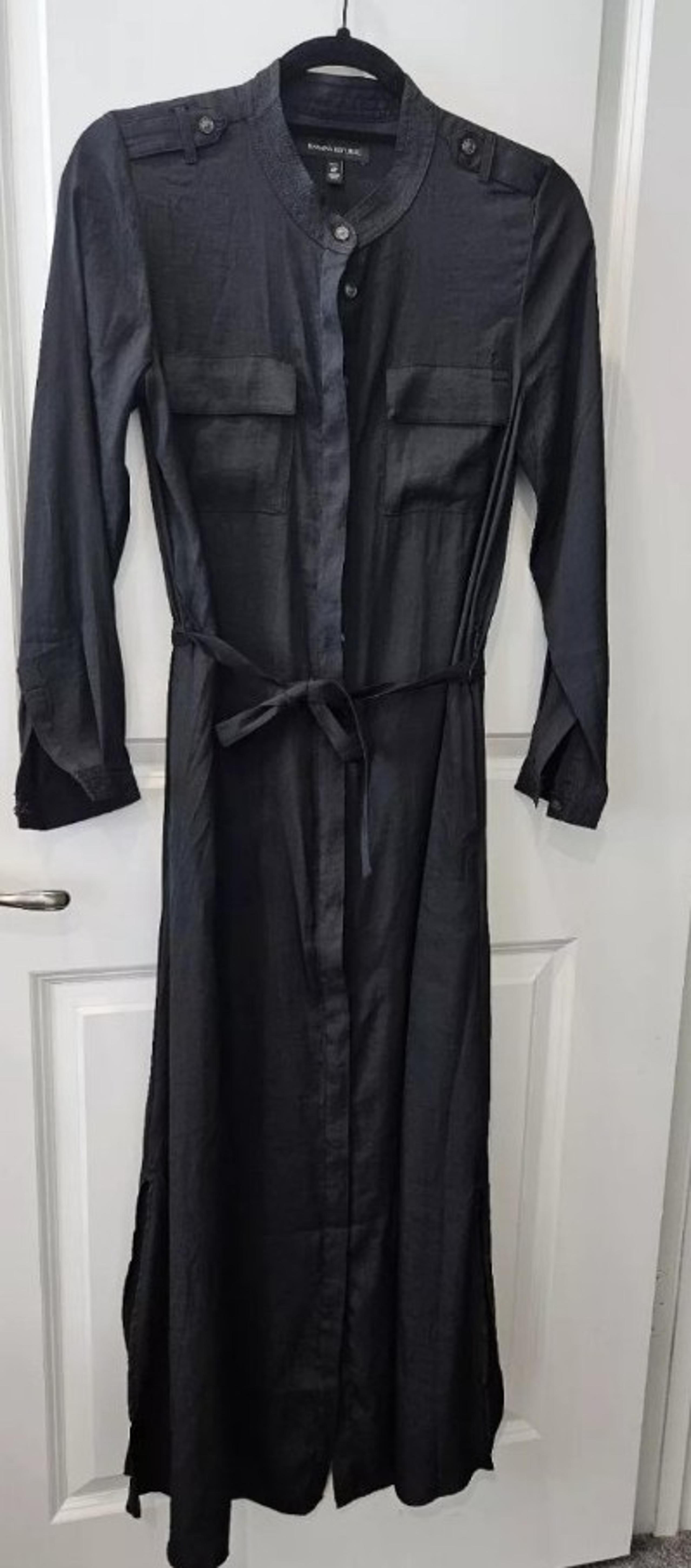 DressBanana Republic Black Soft Utility Maxi Dress With Camisole Slip- Sz: 4P