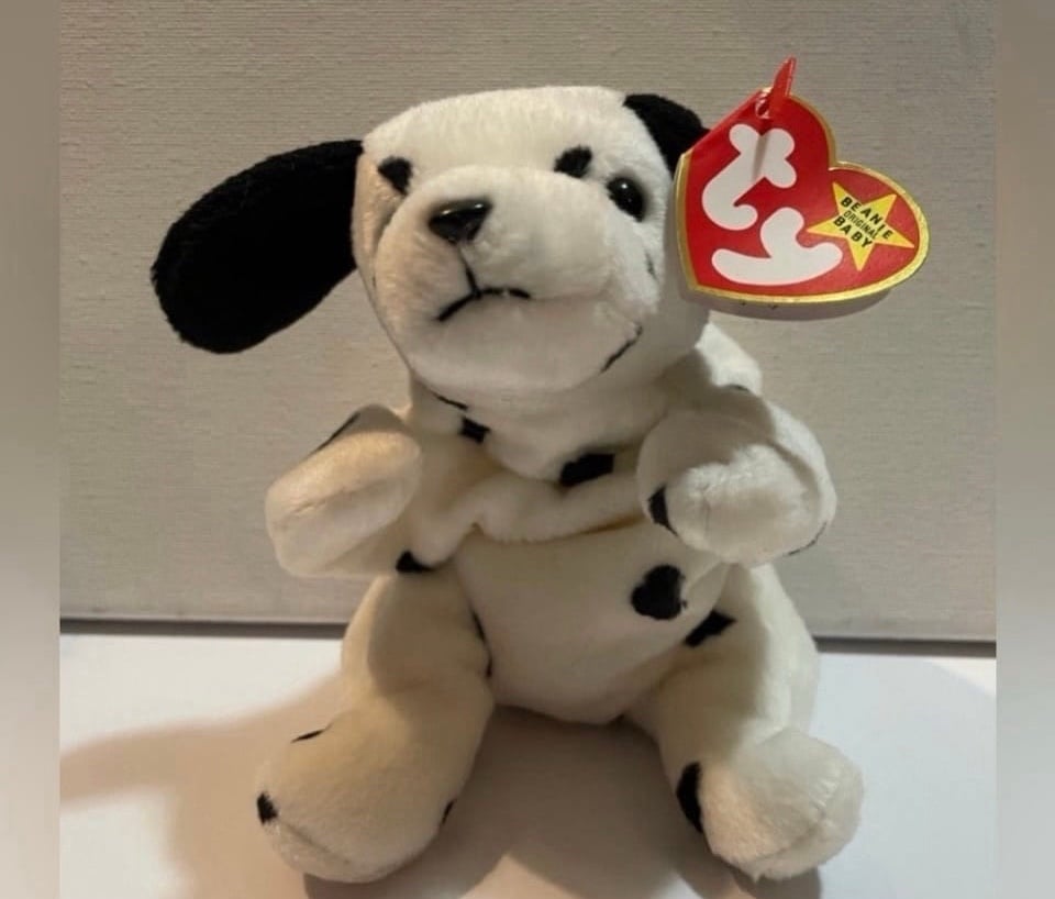 Ty Beanie Babies Original Dotty The Dalmation Dog PVC Pellets RARE plush toy