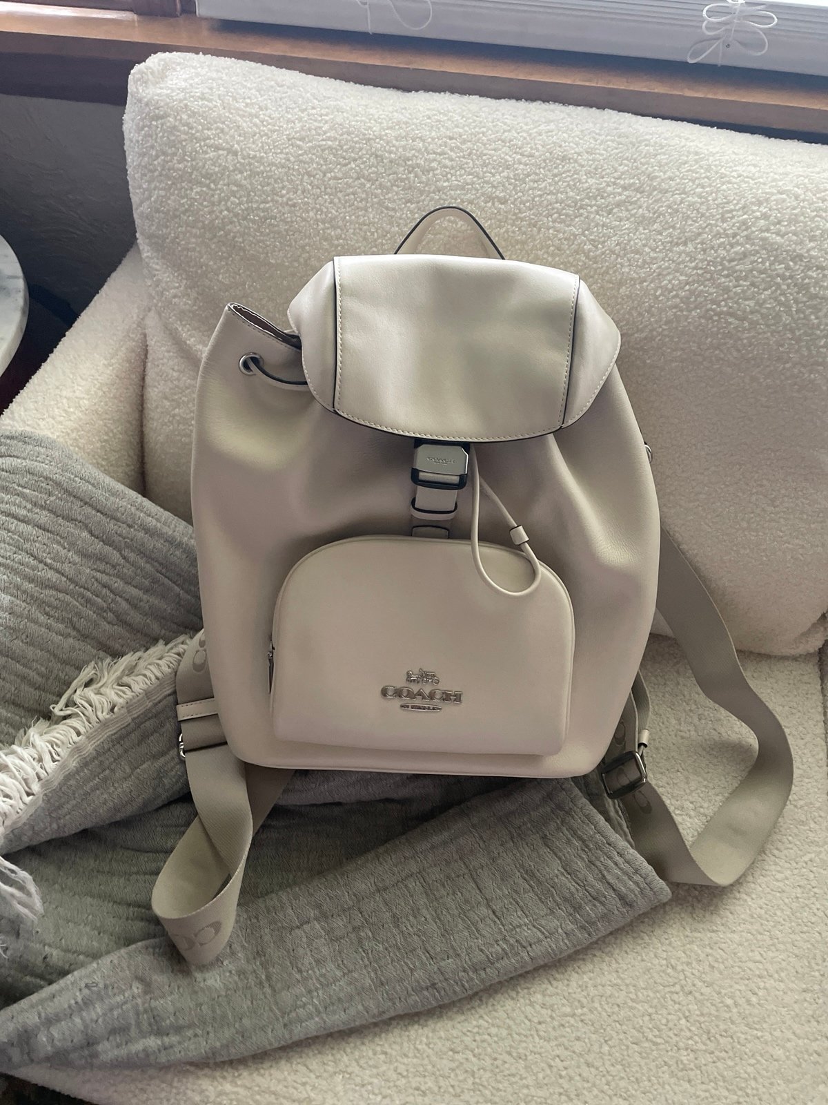 Coach Pace Large Backpack in Bone Leather