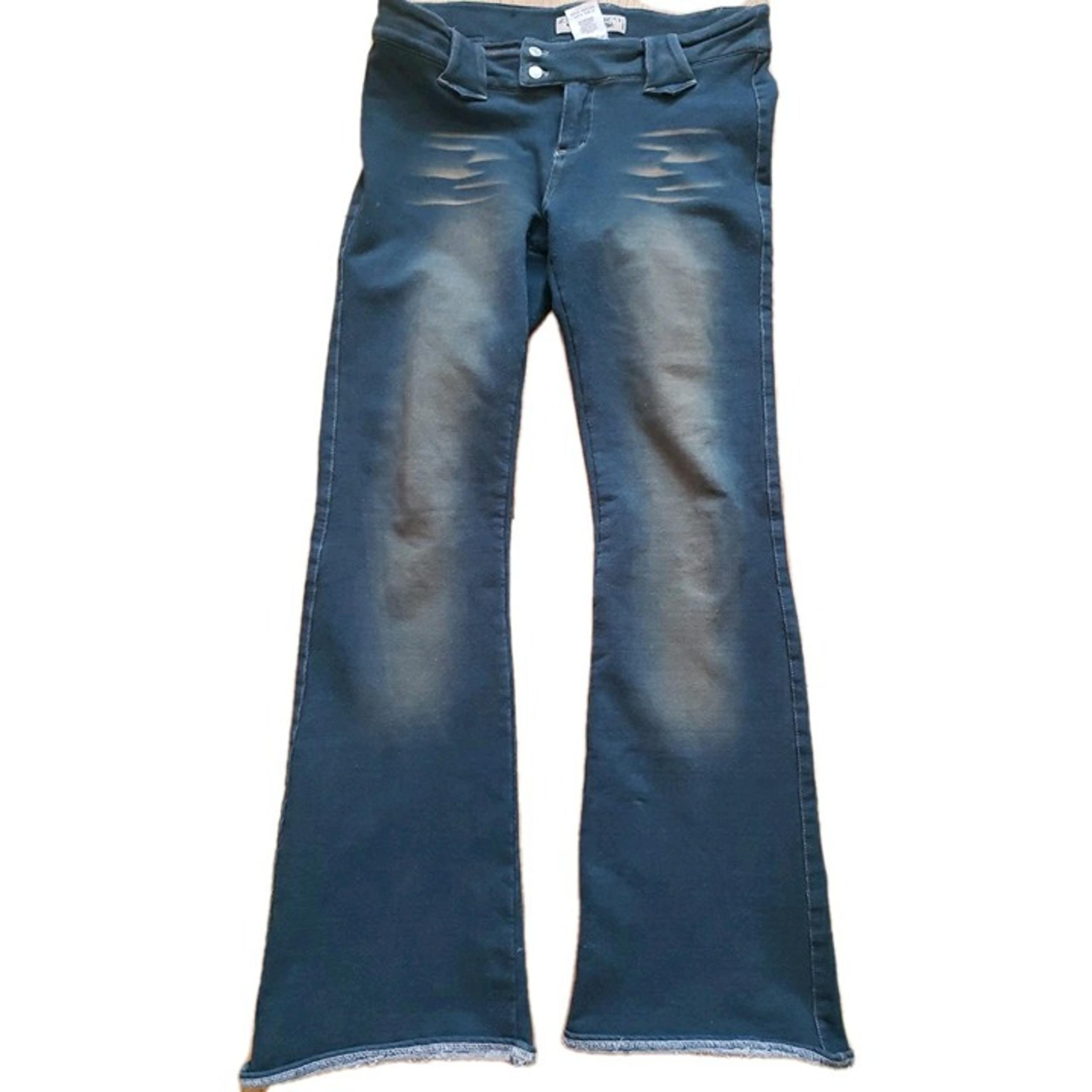 Z Cavaricci Jeans VTG Womens Flare Bell Bottoms Stretch Distressed Blue Faded 5
