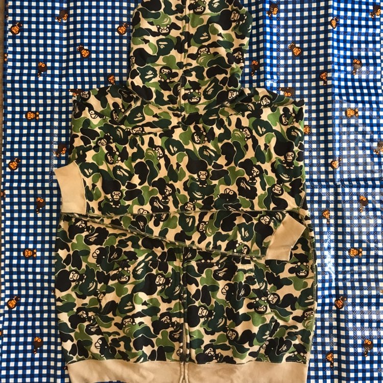 A bathing ape Baby milo Green full zip h
