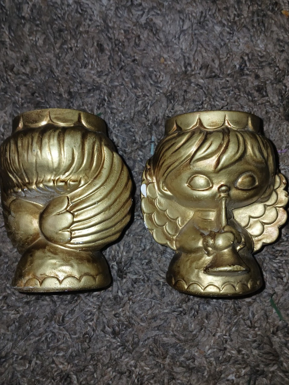 Vintage Holt Howard Gold Angel Candle Holders