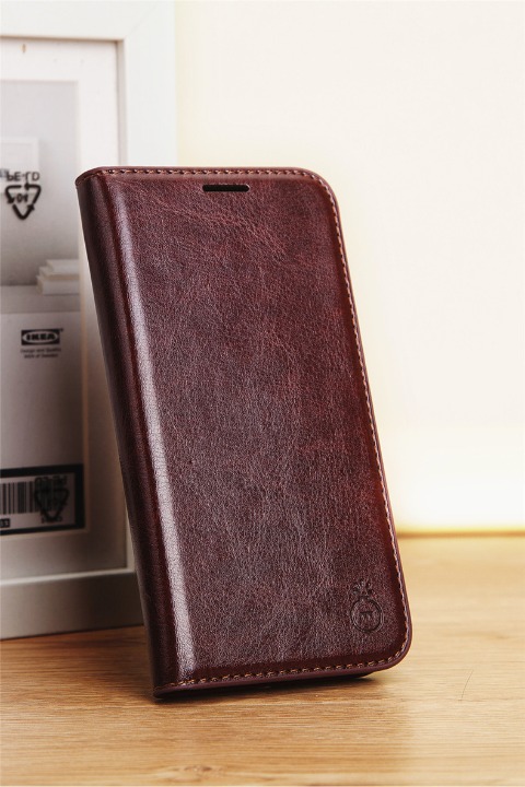 iPhone 12 Leather Flip Phone Case
