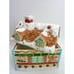 Vintage Gingerbread House Christmas Cookie Jar Ceramic Box with Lid