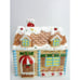 Vintage Gingerbread House Christmas Cookie Jar Ceramic Box with Lid