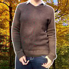 Patagonia Ribbed Merino Wool V-Neck Gingerbread Sweater, Size M