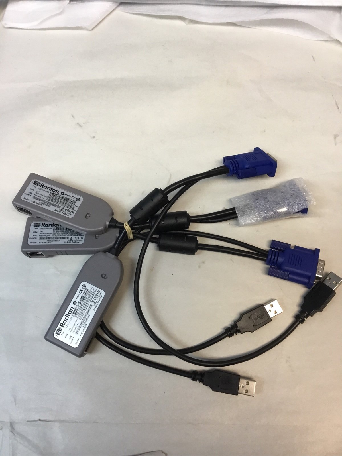 Rare Lot of 3 Raritan P2ZCIM-USB KVM Switch Daisy Chain USB Module Cable CIM Se