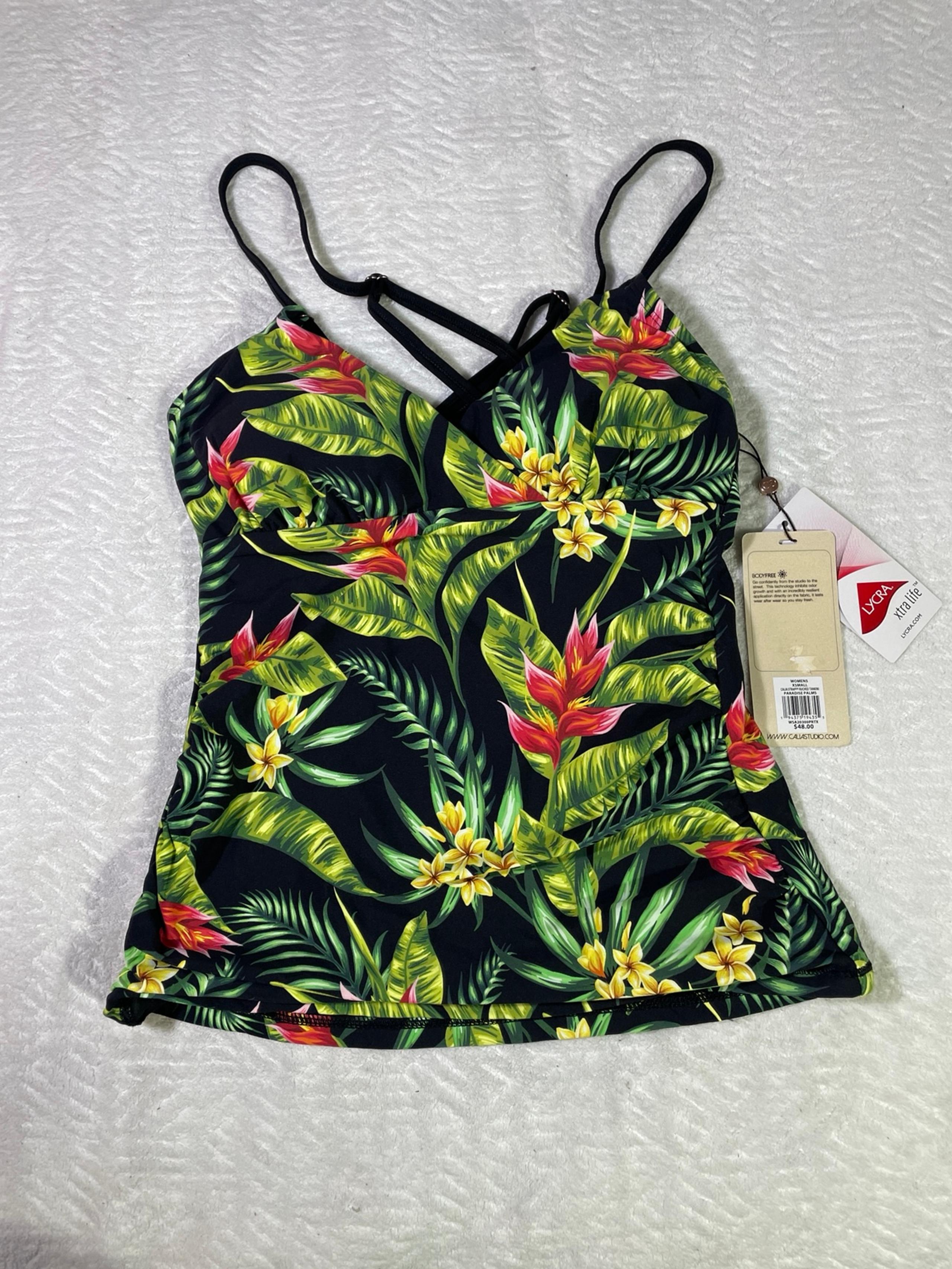 Calia By Carrie Underwood Women’s XS Paradise Palms Bikini Tankini Top