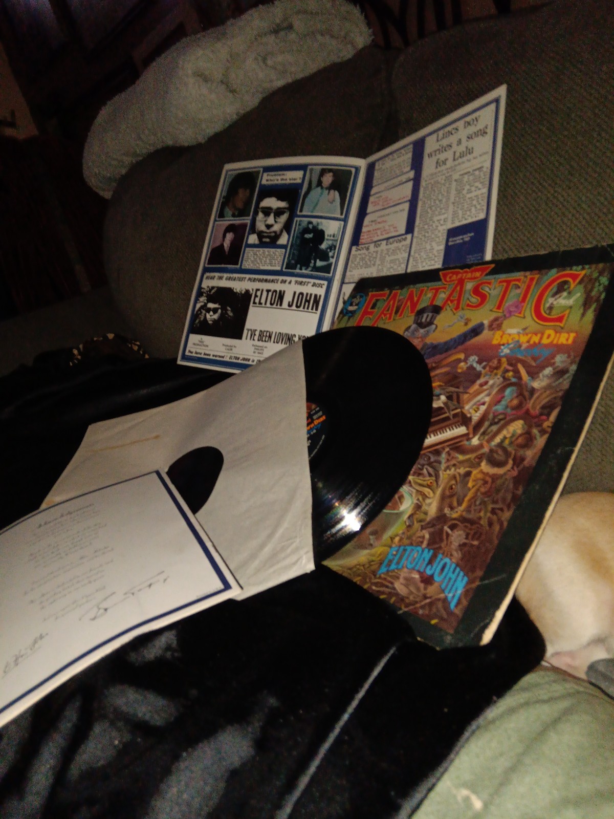 Elton John's Fantastic Brown Dirt Album in Mint never Played w autograph