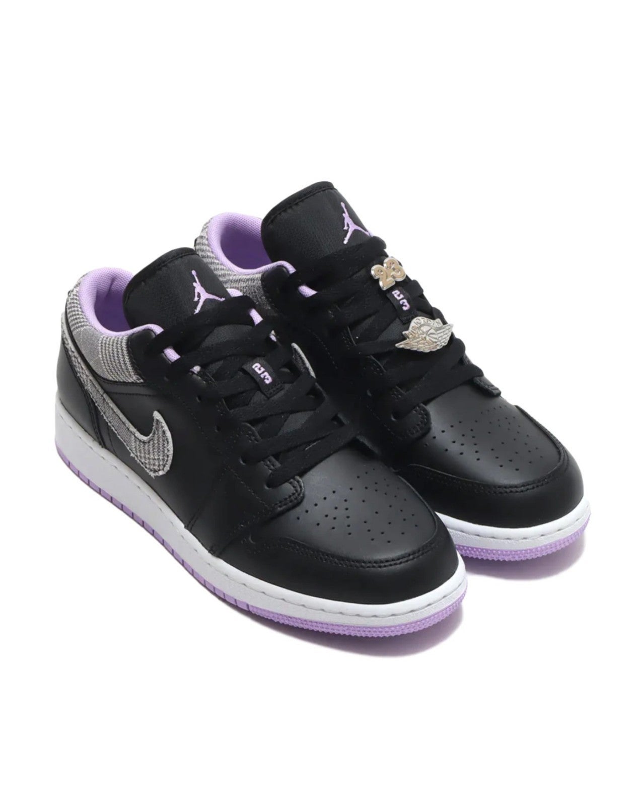 Jordan 1 Low Houndstooth Purple Black Lilac White, US MEN’S Size 3.5, WOMEN'S 5