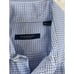 Burberry Dress Shirt Mens 15.5 L Blue White Check Long Sleeve Collard Cotto