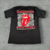 Vintage Rolling Stones Shirt Men Medium Black Steel Wheels 1989 US Tour Band 80s