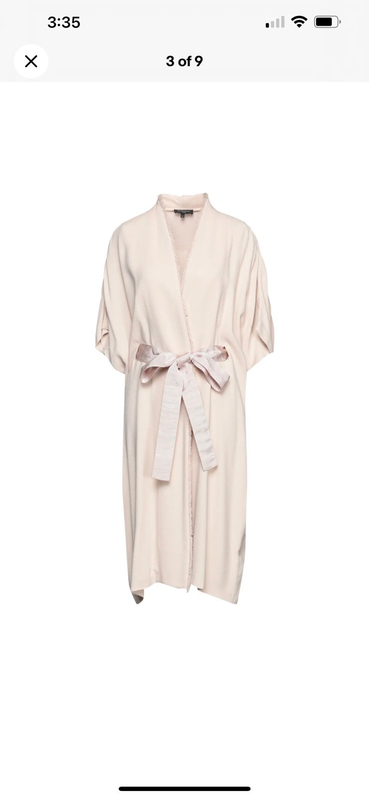 ANTONELLI FIRENZE Wrap Coat US4 IT40 XS Belted Frayed Lame Collarless