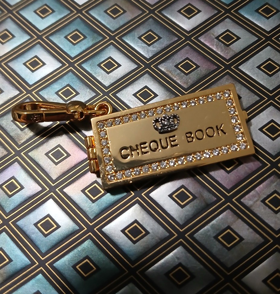 Juicy Couture Gold Checkbook Charm