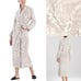 NEW NATORI Women Plush Velour Mixed Jungle Cat Prints Long Sleeve Midi Robe