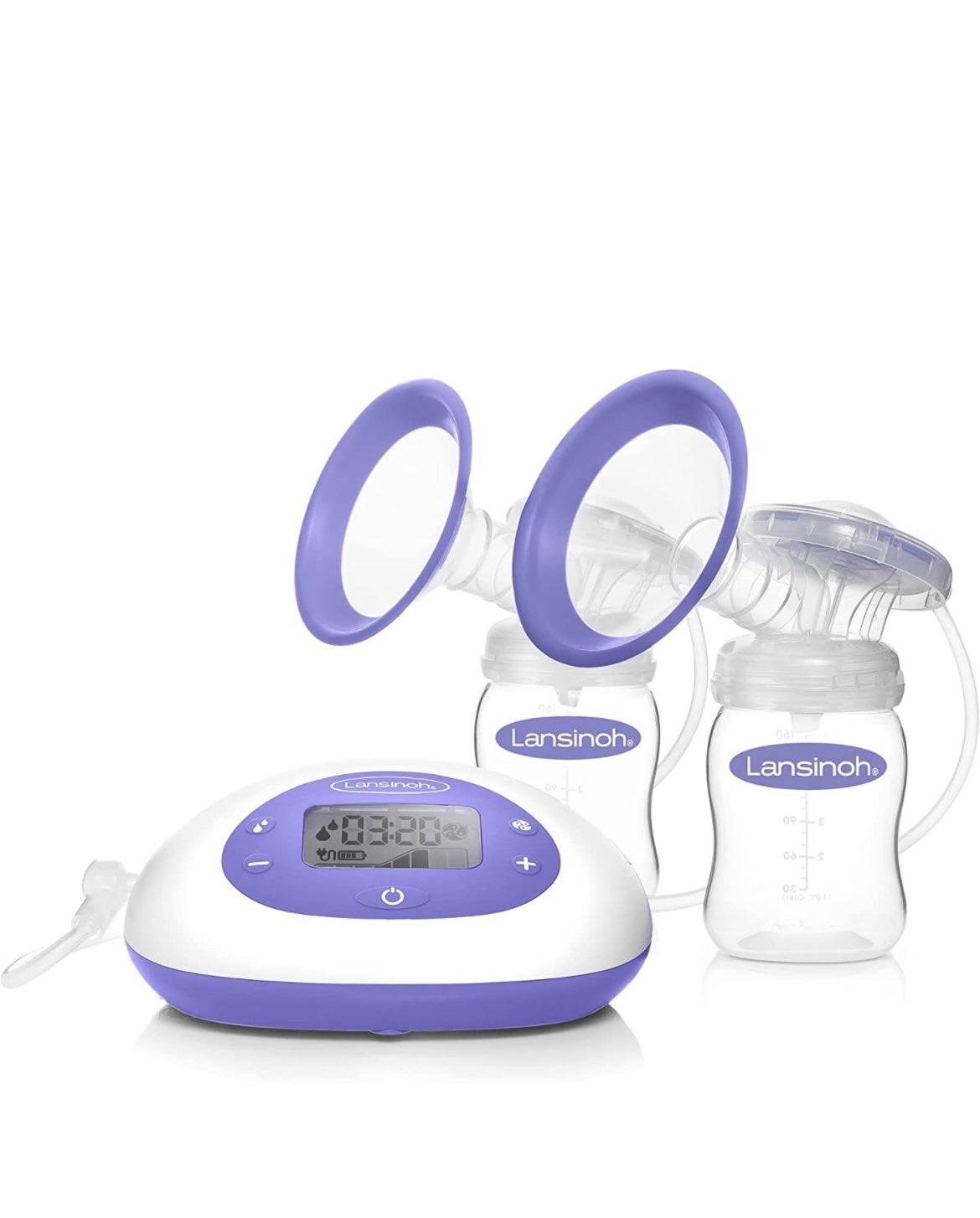 Double Electric Breast Pump, Portable Breast Pump, 3 Power Options, LCD Display,