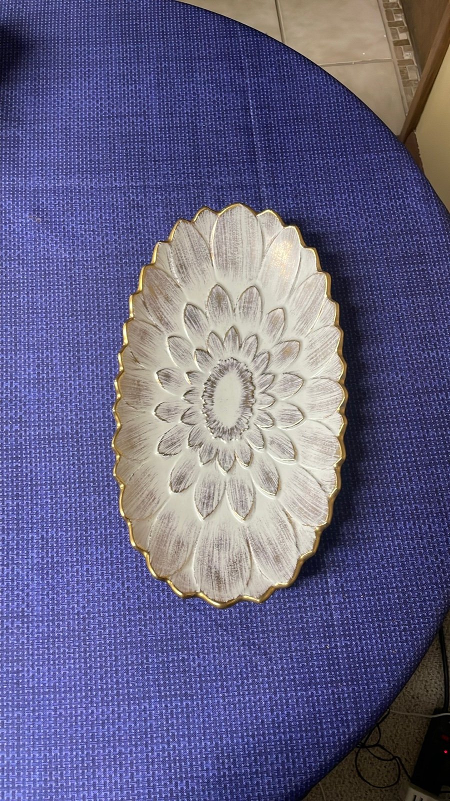 Royal Haeger Gold Tweed Glaze 22K Gold Serving Bowl/Dish 16” By 9”