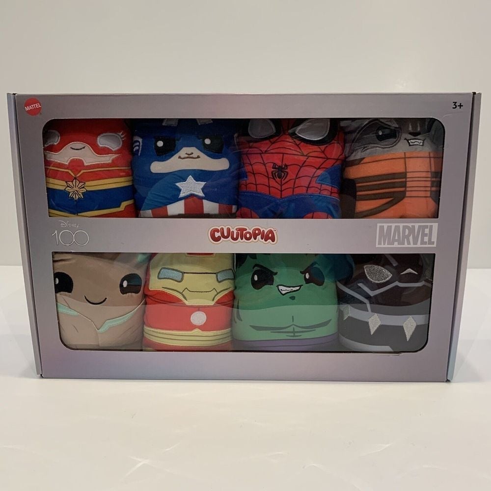 Mattel Cuutopia - Disney 100 Marvel 5 Squishy Plush Dolls - Set of 8 Brand New