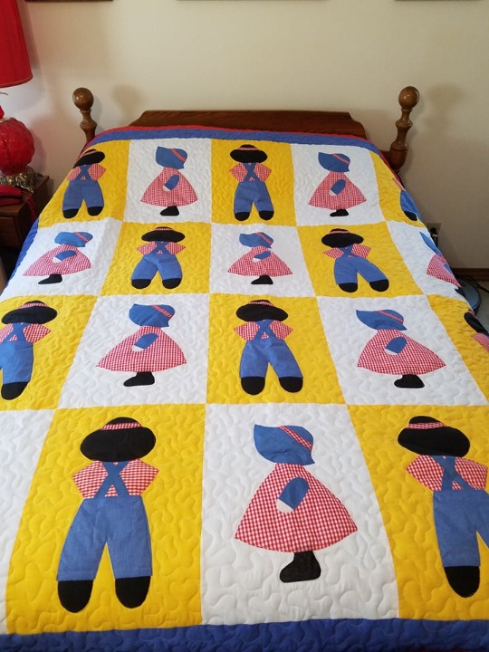 Homemade Farmer Boy Girl Quilt Full/Quee