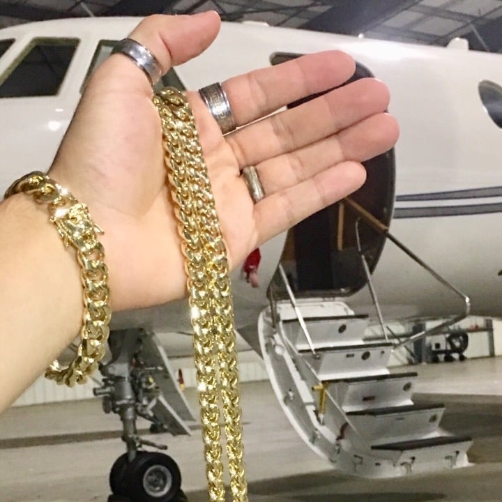 CUBAN LINK 18K GOLD NEW CHAIN ITALY!