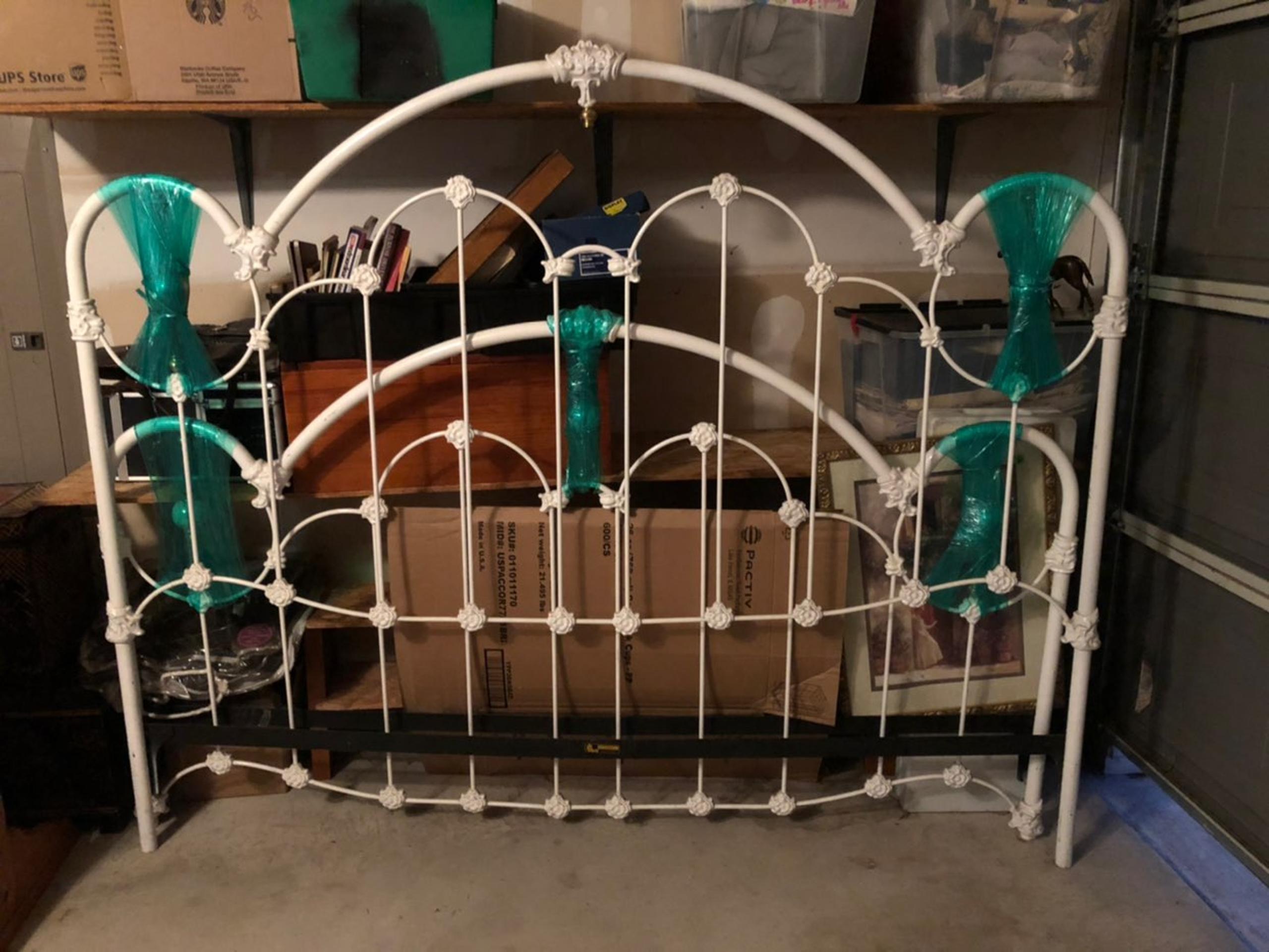 Complete antique wrought iron king size