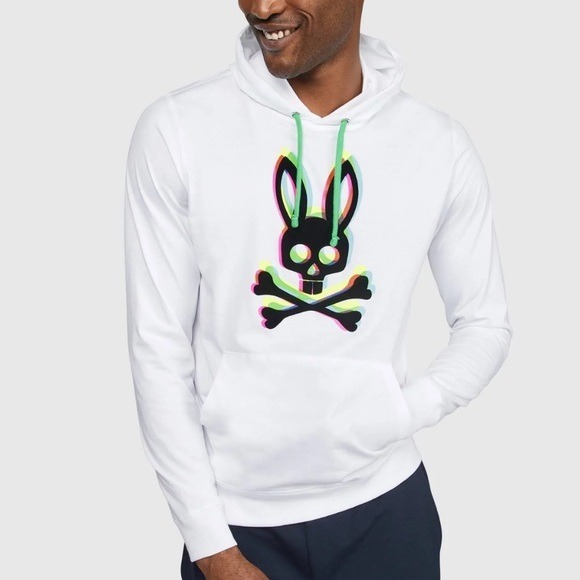 Psycho Bunny Holloway Pull-Over Men's Hoodie White Size XL (7)