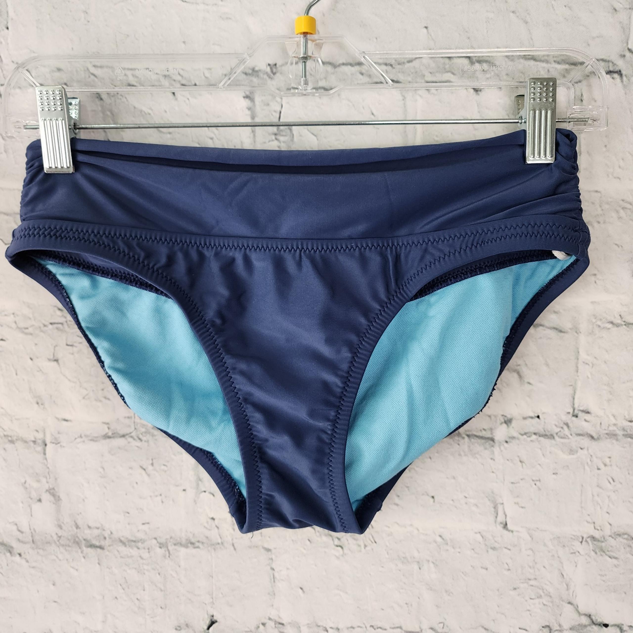Profile blush Bikini Bottoms Sz S navy swimsuit A25