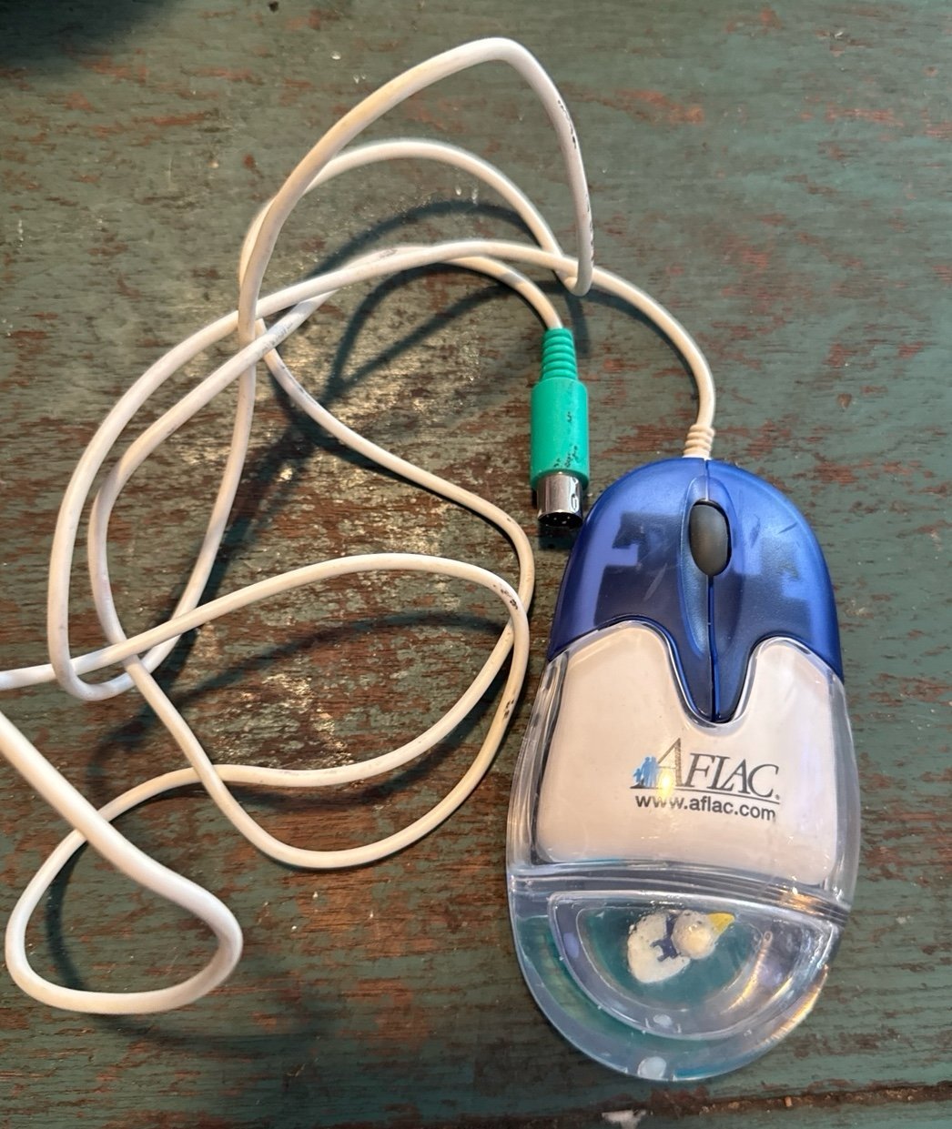 Aqua Aflac Duck Wired Computer Mouse AM-930-P RARE VINTAGE 1990s
