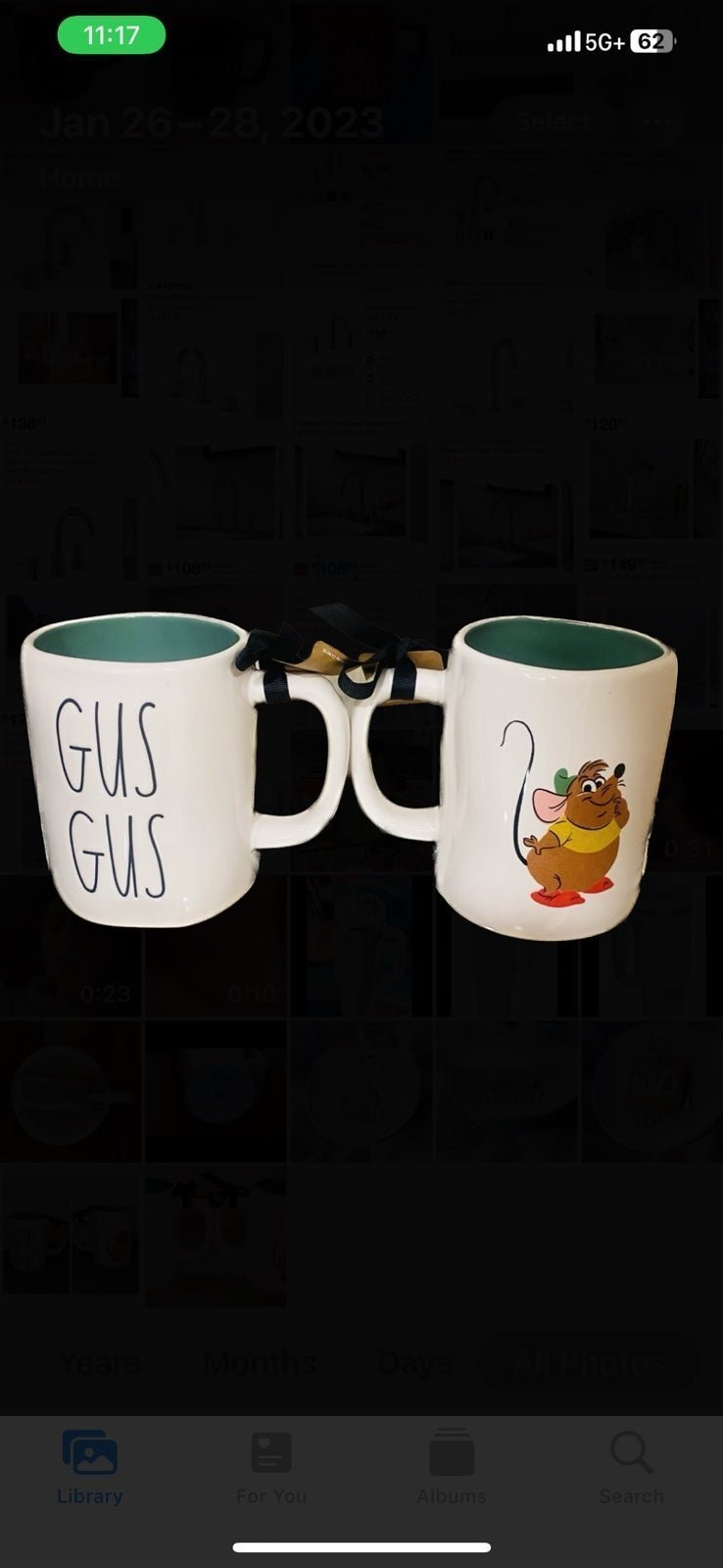 Rae Dunn Disney Gus Gus Double Sided Mug