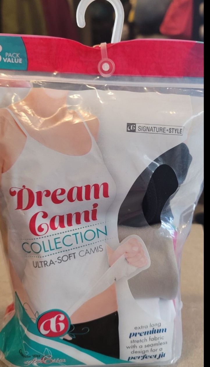 NIP After Six Dream Cami Ultra Soft Seamless Black White Gray 3 Pack S/M