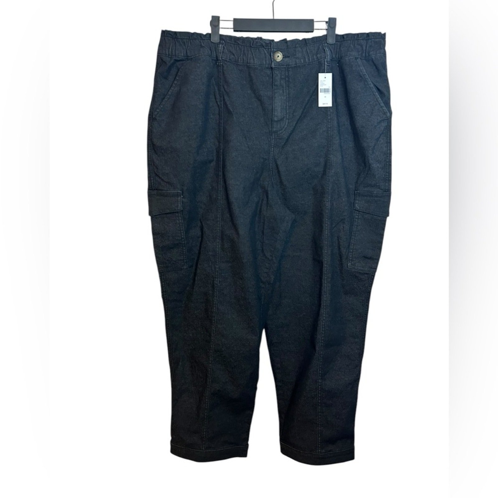 Nwt Lane Bryant Black Denim Straight Leg Cargo Pants