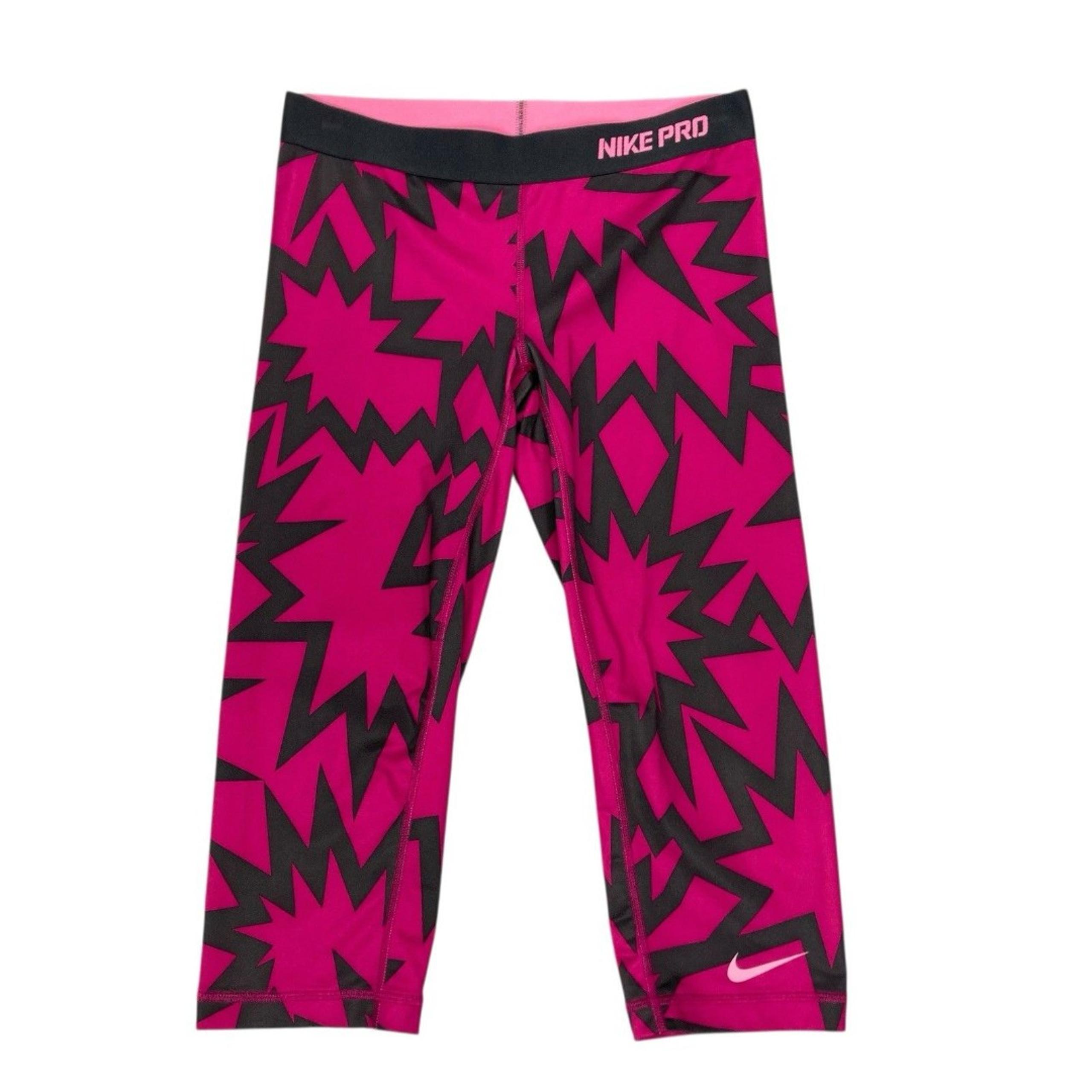Nike Pro Dri-Fit Capri Leggings M Hot Pink Hi Rise Stretchy Yoga Gym Cropped New