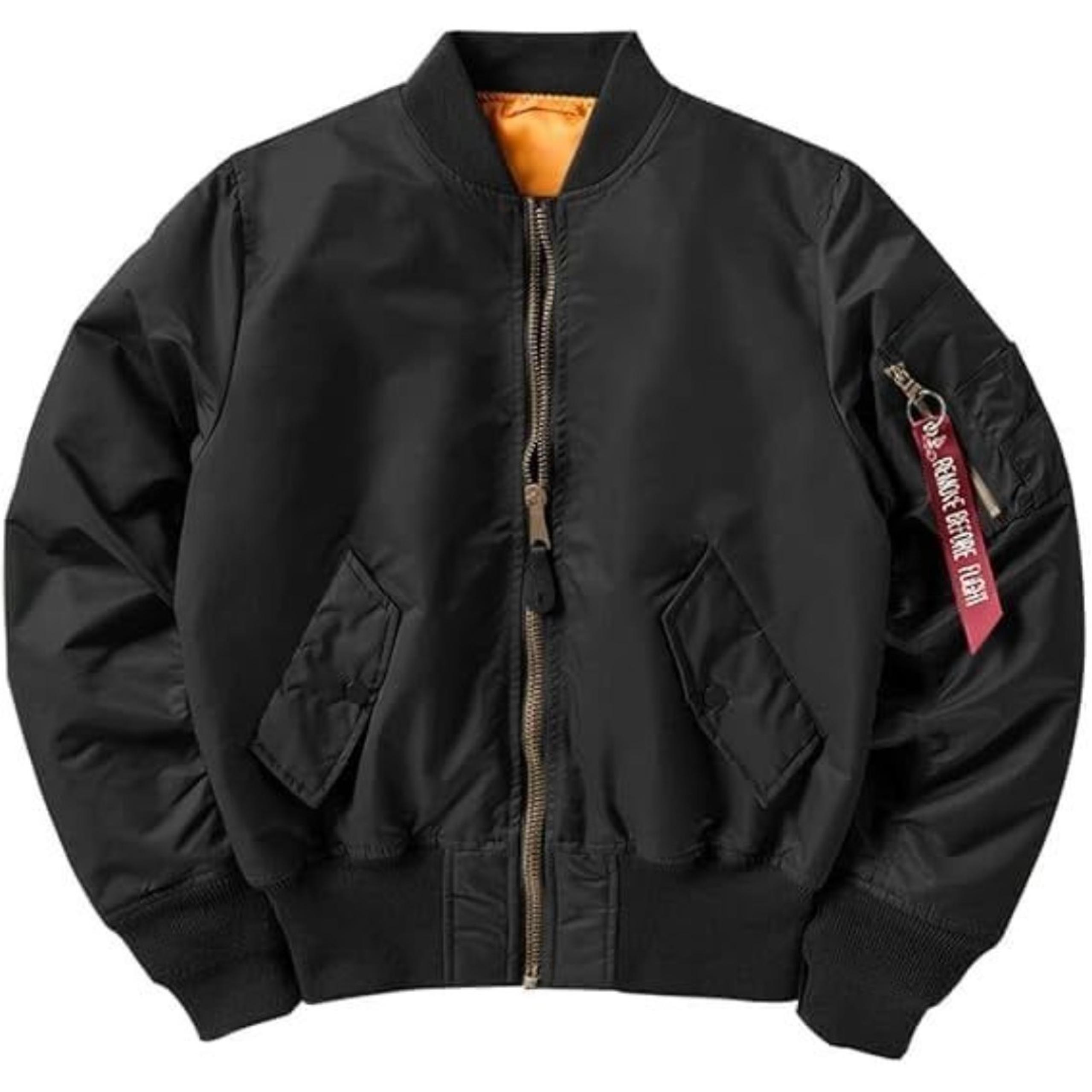 MA-1 Slim Fit Bomber in Black ALPHA INDUSTRIES Large