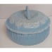 Vintage McCould Mold '86 Blue Doily Lid Ceramic Covered Dish