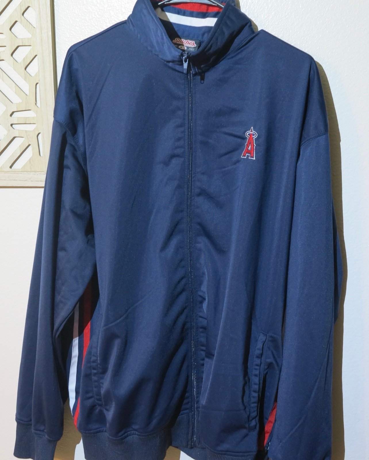 Vintage Anaheim Angels MLB Stitches tag zipup sweater sz XL