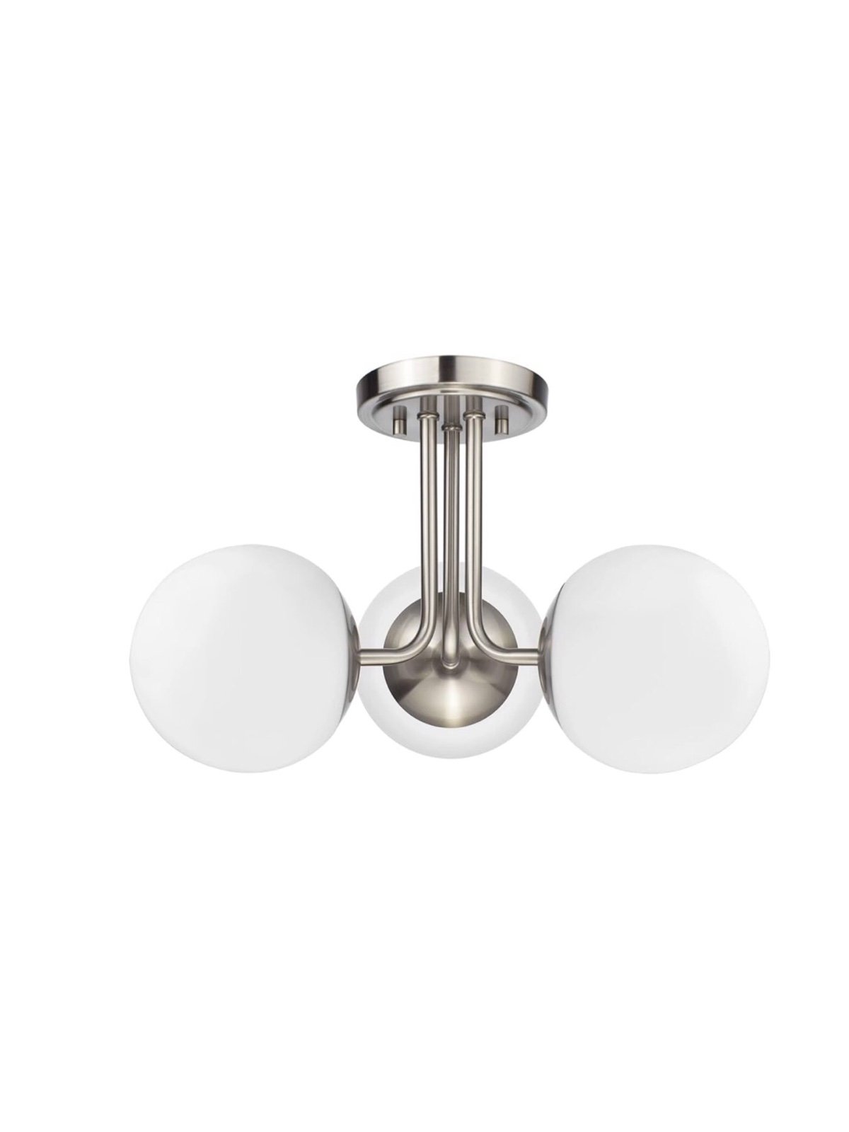 3 Light Semi Flush Mount Ceiling Light Fixture, Modern Globe Chandelier, NEW