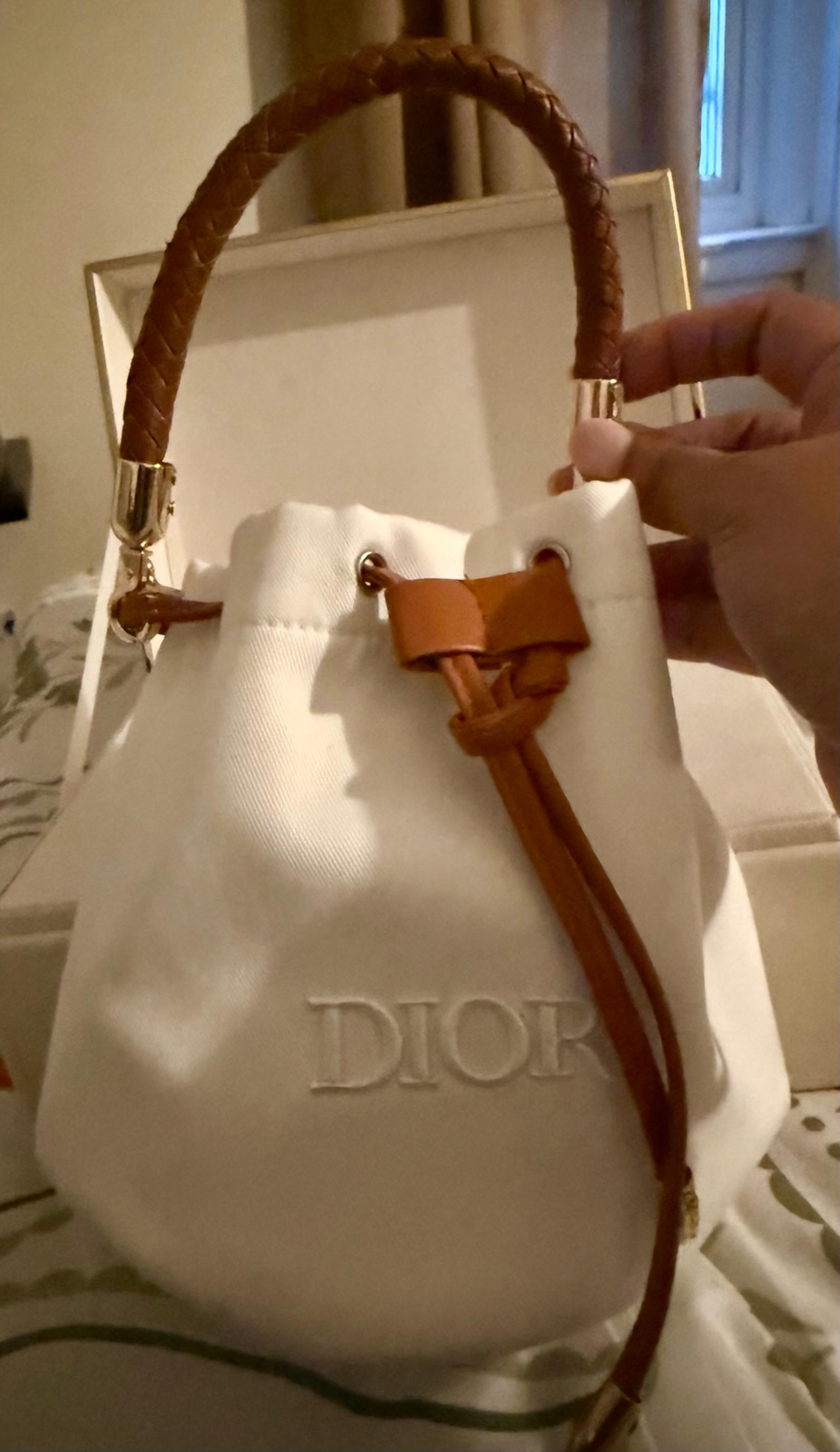 Christian CD Mini Cosmetic Beauty Drawstring Pouch Bucket HandBag - Dior